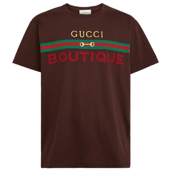 Gucci Shirts New Gucci Brown Boutique Print Cotton Tshirt Tee Shirt